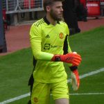 David De Gea playing for Manchester United in 2021