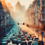 Strazi, Bucuresti, masini care polueaza atmosfera